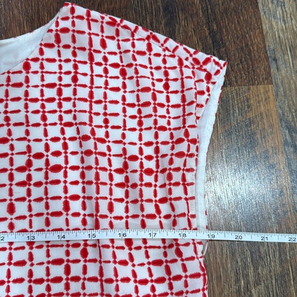 Vineyard Vines Red & White Silk Blouse - Picture 4 of 7